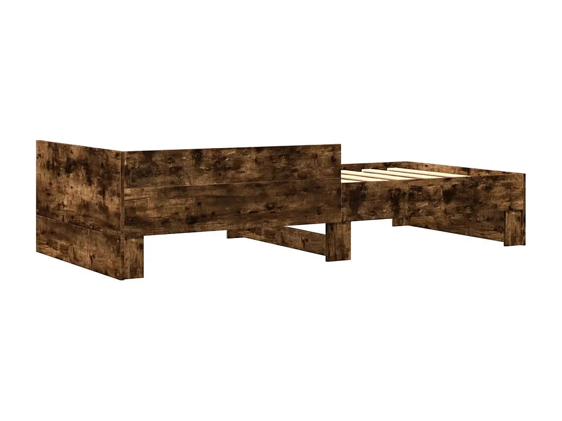 Cadre de lit sans matelas chêne fumé 90x200cm bois d'ingénierie