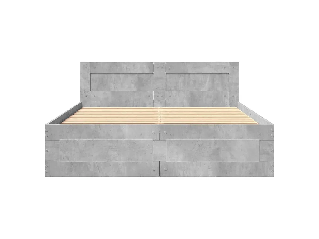 Giroletto Testiera Grigio Cemento 120x200 cm Legno Multistrato