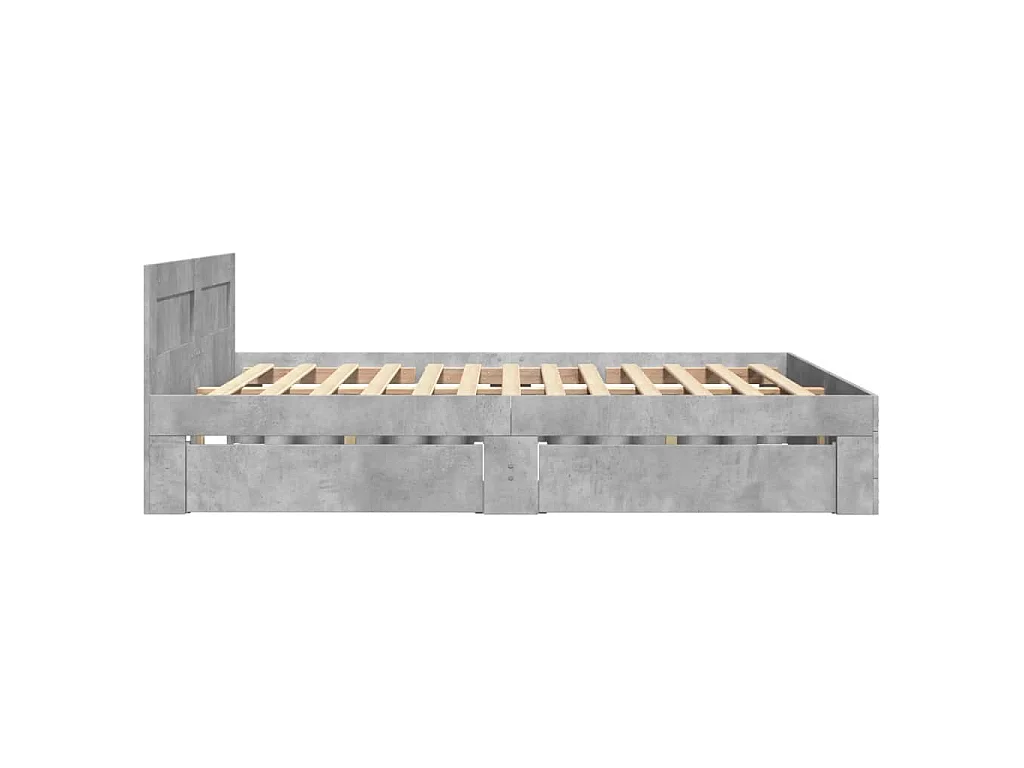 Giroletto Testiera Grigio Cemento 120x200 cm Legno Multistrato