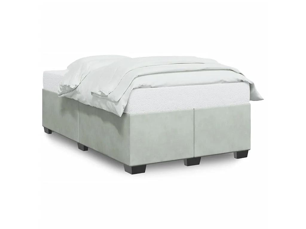 Cadre de lit sans matelas gris clair 120x190 cm velours