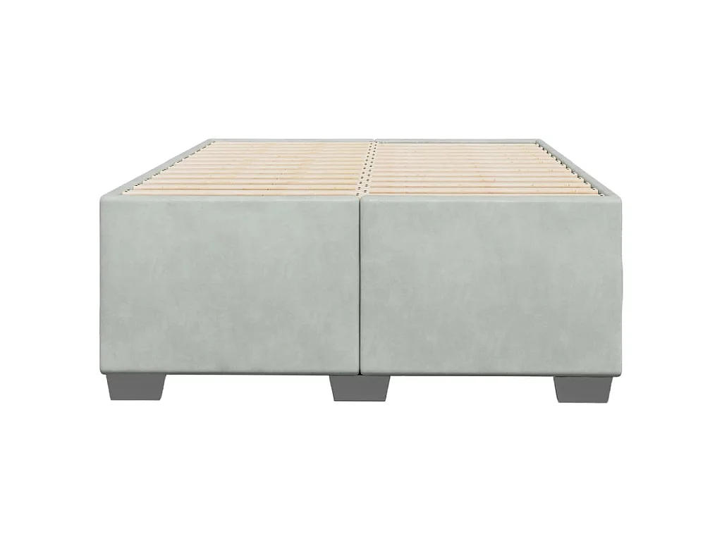 Cadre de lit sans matelas gris clair 120x190 cm velours