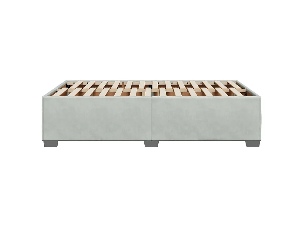 Cadre de lit sans matelas gris clair 120x190 cm velours