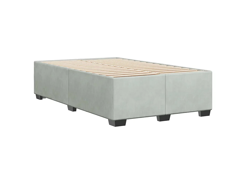 Cadre de lit sans matelas gris clair 120x190 cm velours