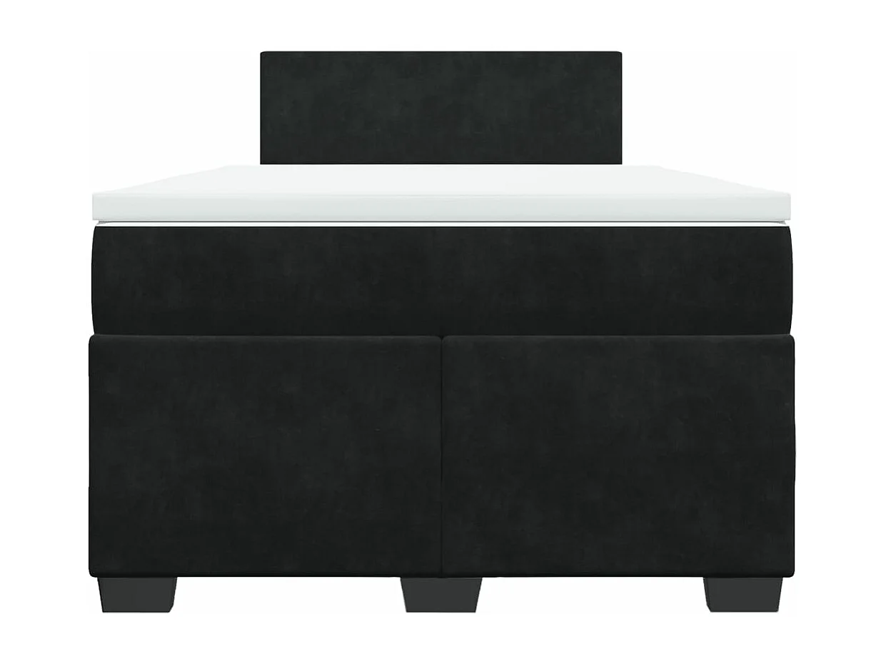 Sommier à lattes de lit avec matelas noir 120x190 cm velours