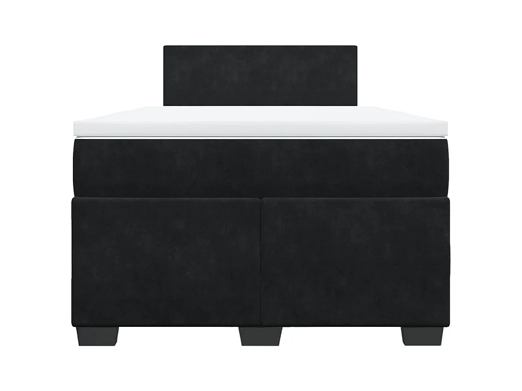Cama box spring con colchón terciopelo negro 120x190 cm