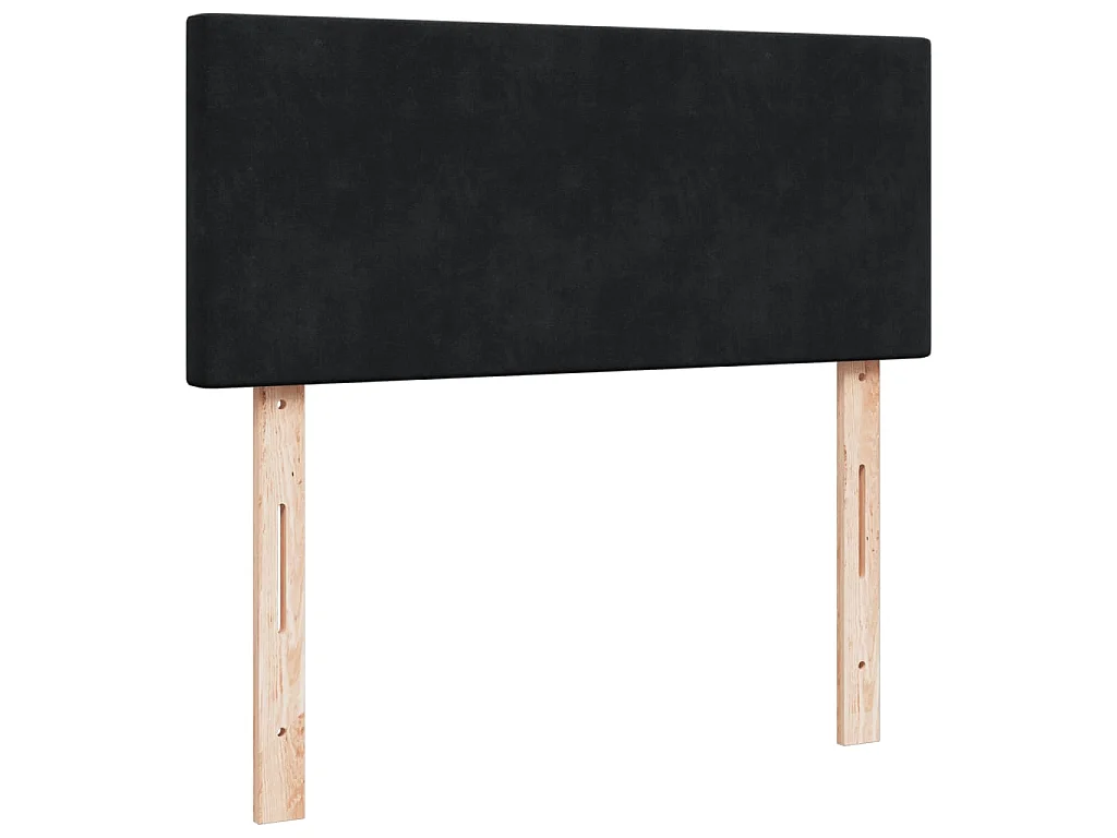 Cama box spring con colchón terciopelo negro 120x190 cm