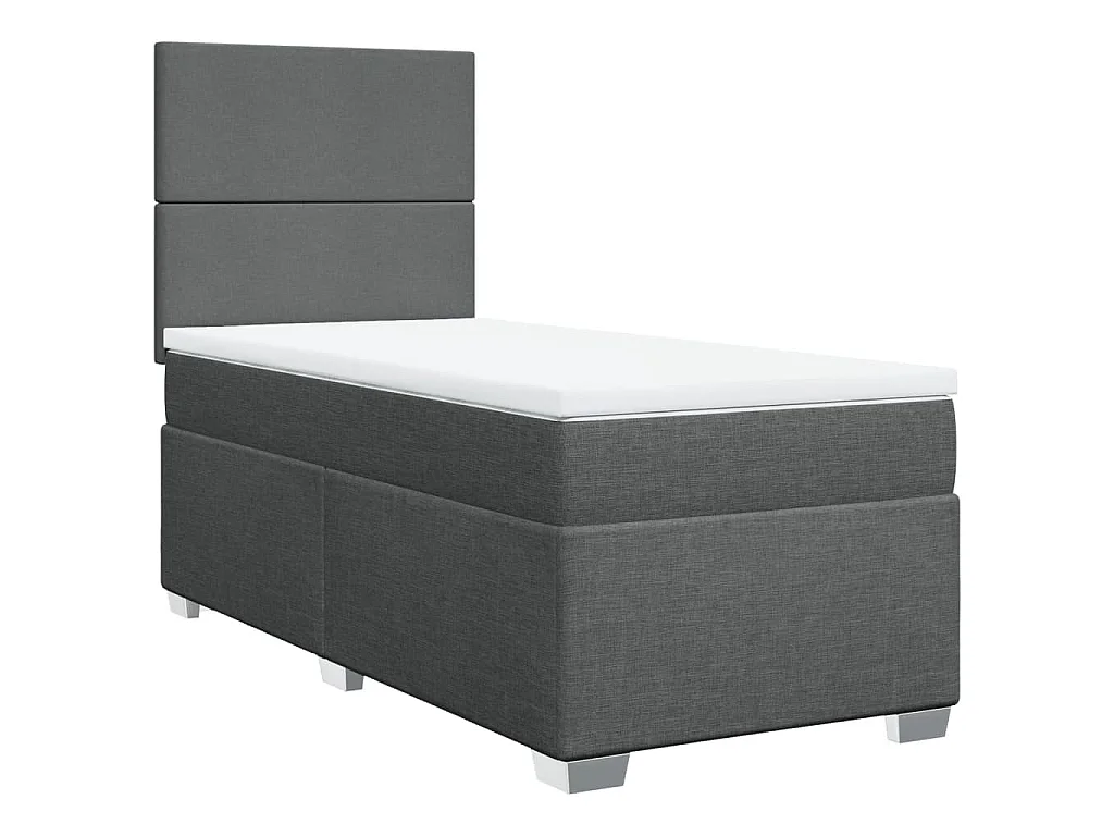 Boxspringbett mit Matratze Dunkelgrau 80x200 cm Stoff