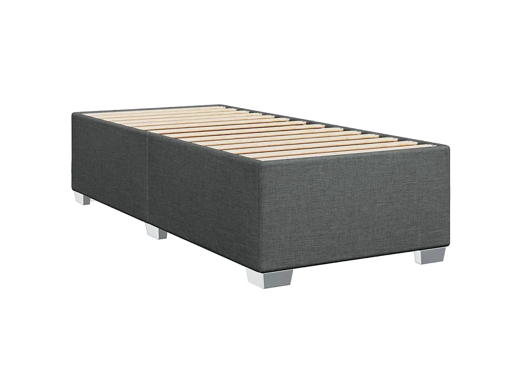Boxspringbett mit Matratze Dunkelgrau 80x200 cm Stoff