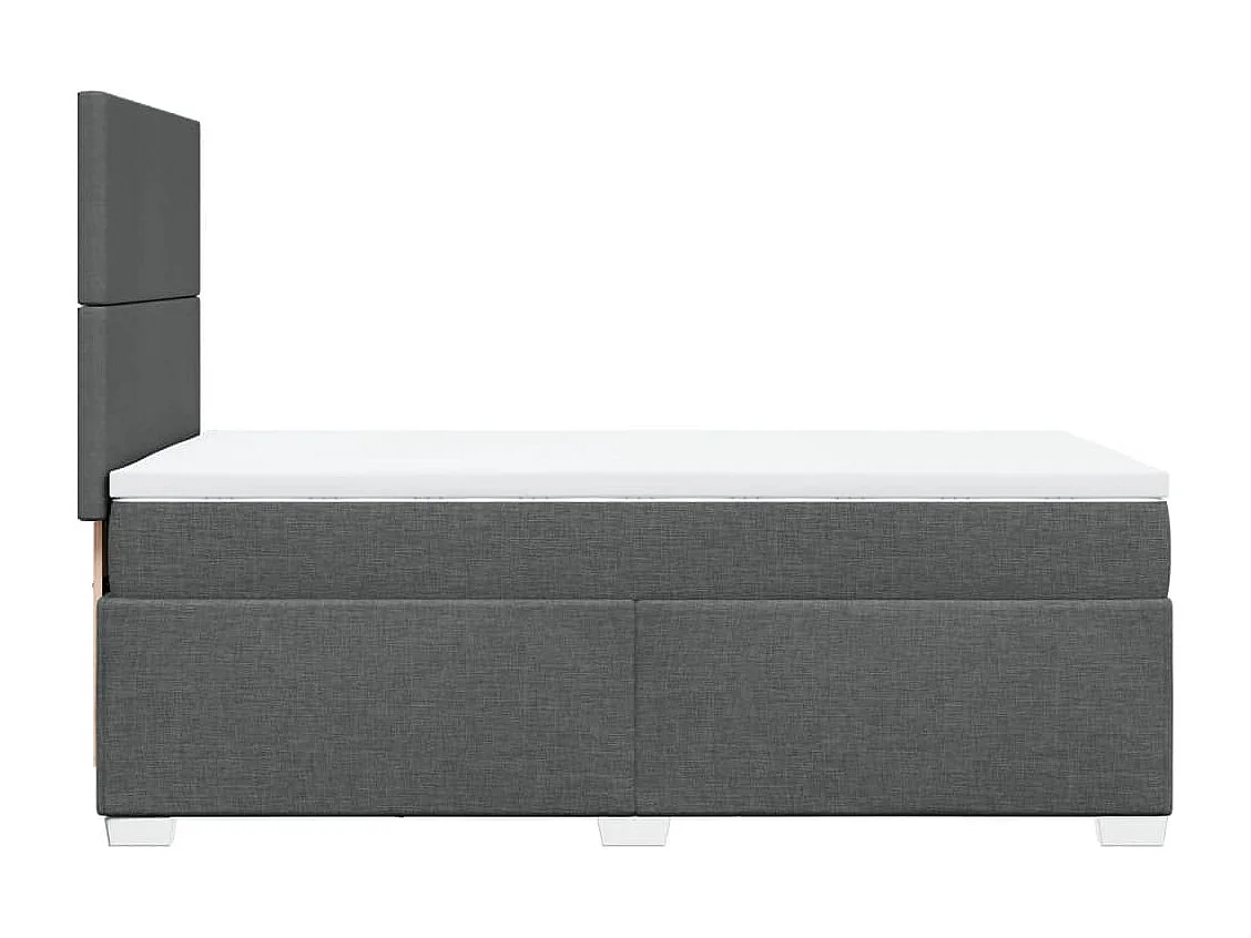 Boxspringbett mit Matratze Dunkelgrau 80x200 cm Stoff