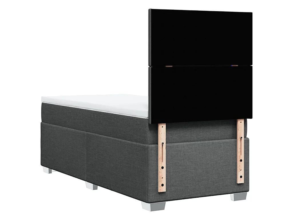 Boxspringbett mit Matratze Dunkelgrau 80x200 cm Stoff