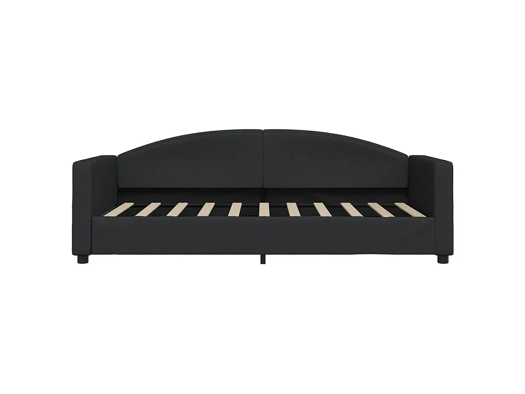 Divano Letto con Materasso Nero 90x190 cm in Tessuto
