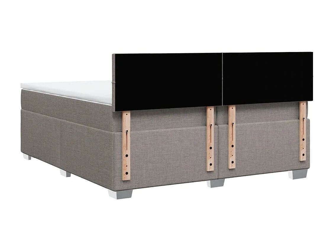 Boxspring met matras stof taupe 200x200 cm