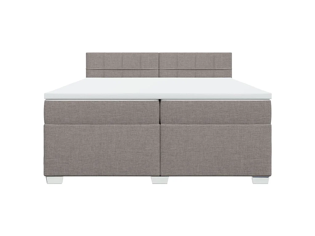 Giroletto a Molle con Materasso Tortora 200x200 cm in Tessuto