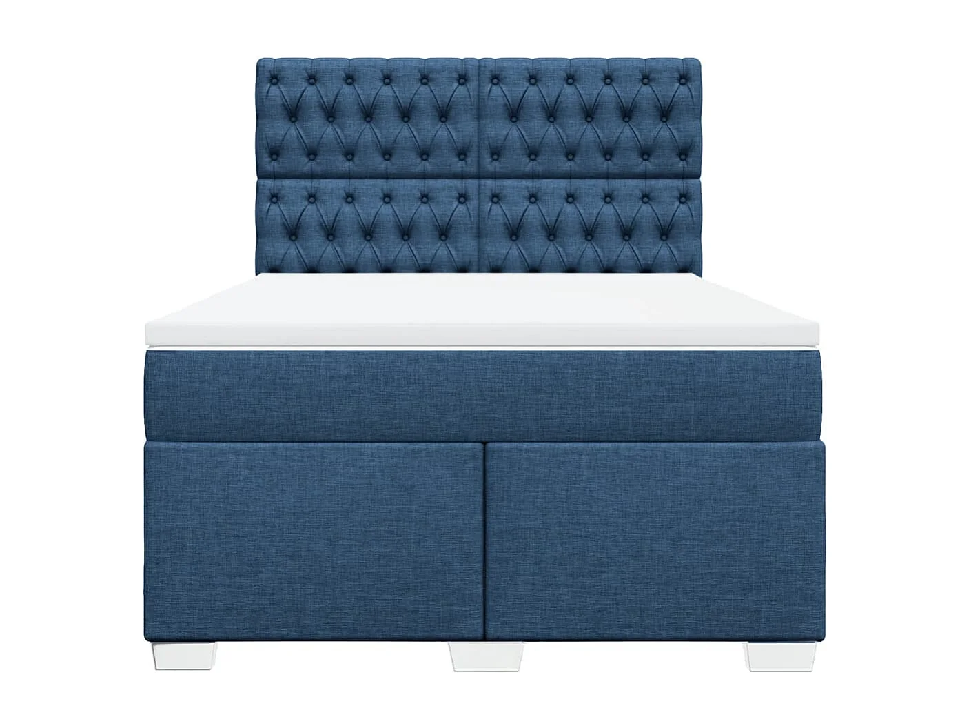 Sommier à lattes de lit avec matelas Bleu 160x200 cm Tissu