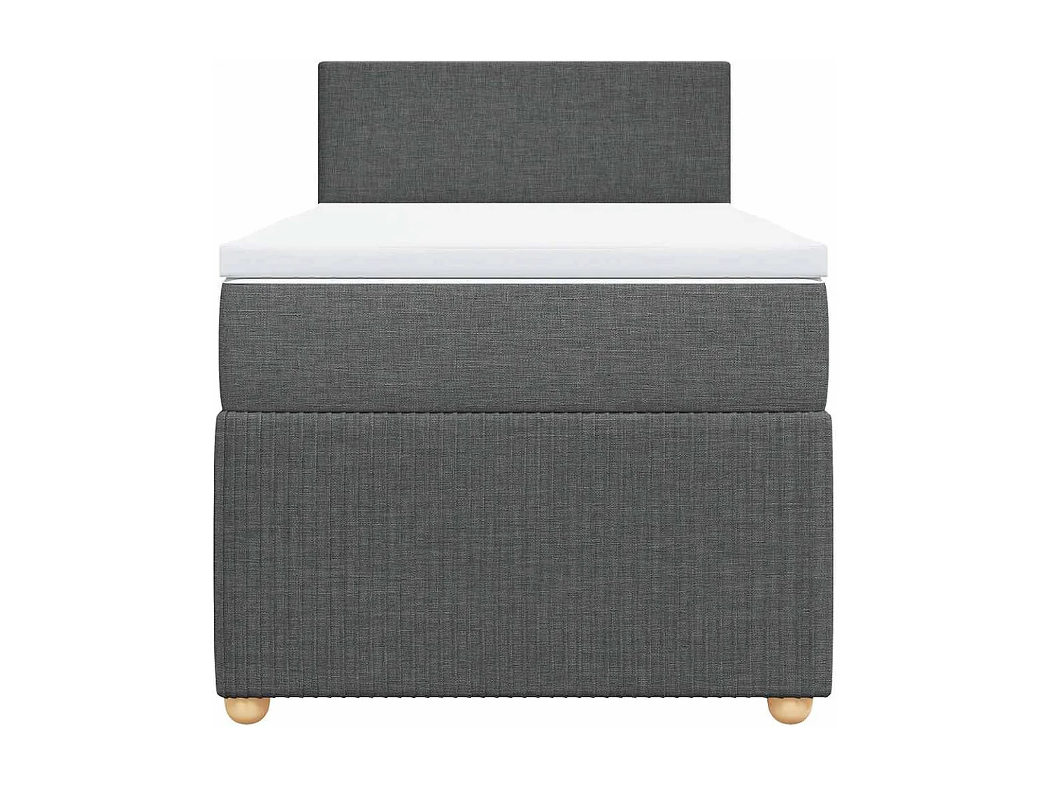 Giroletto a Molle con Materasso Grigio Scuro 90x190 cm Tessuto