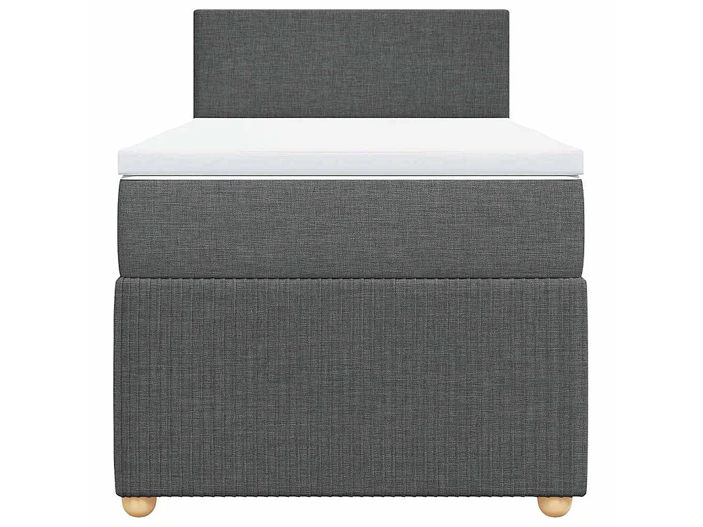 Giroletto a Molle con Materasso Grigio Scuro 90x190 cm Tessuto