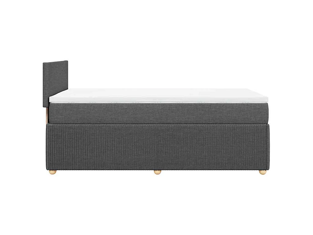 Giroletto a Molle con Materasso Grigio Scuro 90x190 cm Tessuto