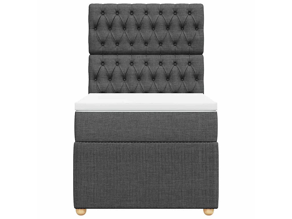 Boxspringbett mit Matratze Dunkelgrau 90x190 cm Stoff