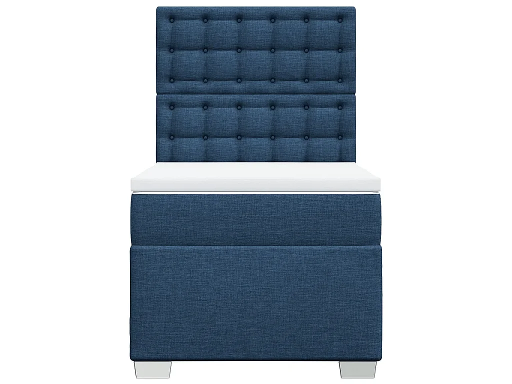 Boxspringbett mit Matratze Blau 80x200 cm Stoff
