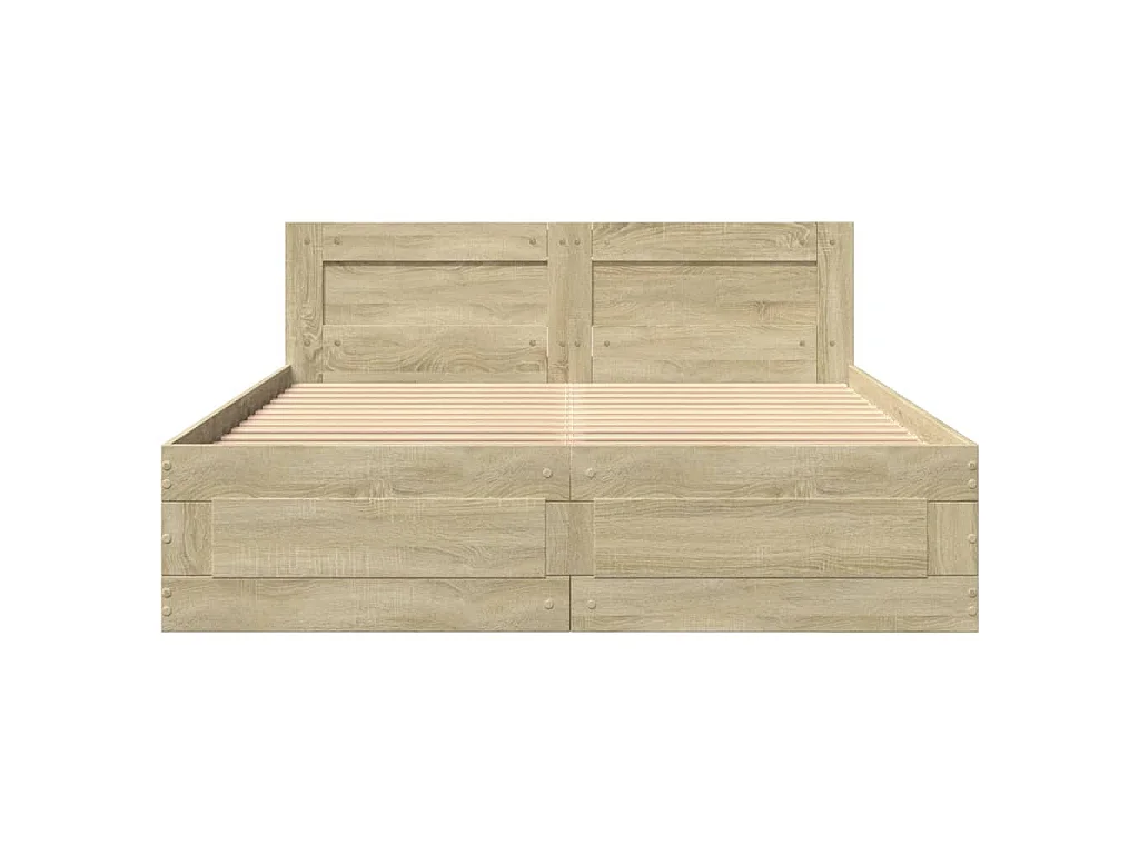 Bettgestell mit Kopfteil Sonoma-Eiche 140x200 cm Holzwerkstoff