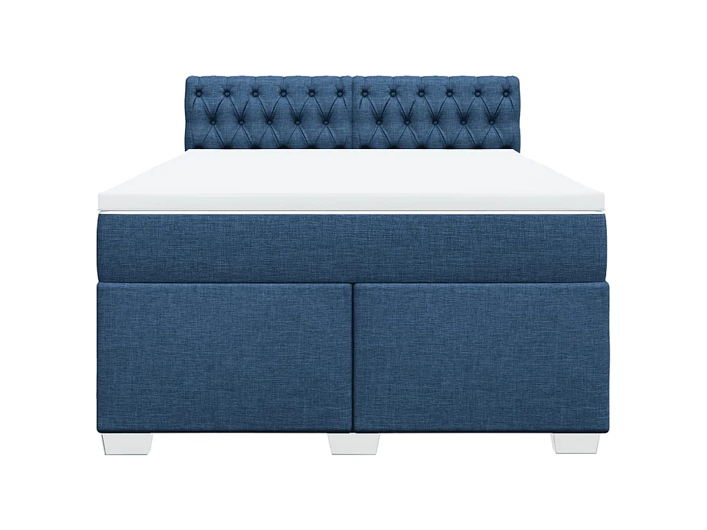 Giroletto a Molle con Materasso Blu 160x200 cm in Tessuto