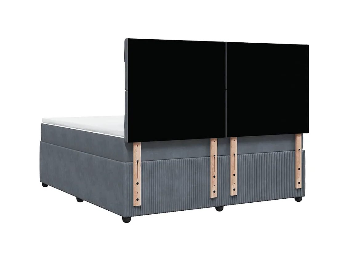 Sommier à lattes de lit et matelas Gris foncé 180x200cm Velours