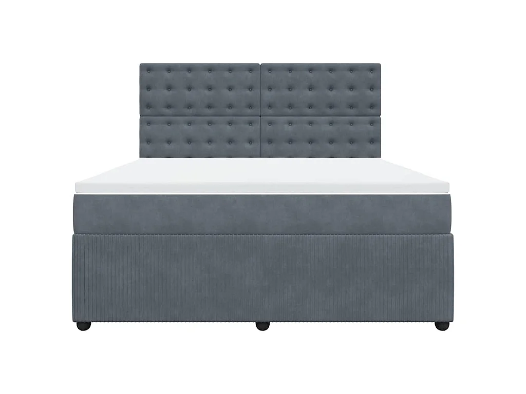 Boxspringbett mit Matratze Dunkelgrau 180x200 cm Samt
