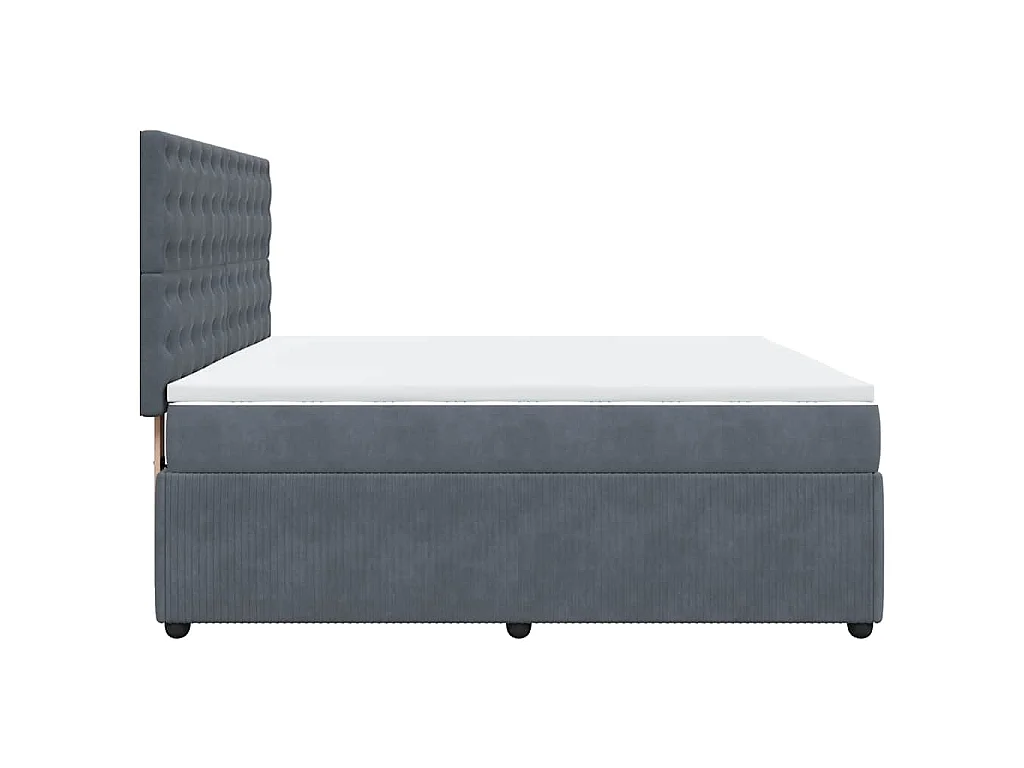 Boxspringbett mit Matratze Dunkelgrau 180x200 cm Samt