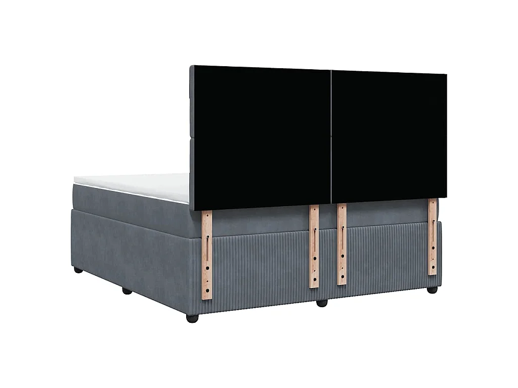 Boxspringbett mit Matratze Dunkelgrau 180x200 cm Samt
