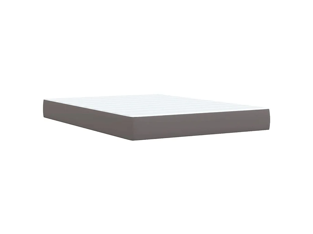 Boxspring met matras kunstleer grijs 140x200 cm