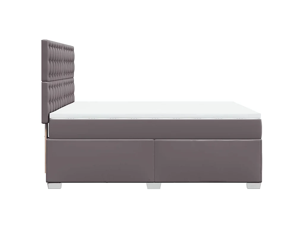 Boxspring met matras kunstleer grijs 140x200 cm