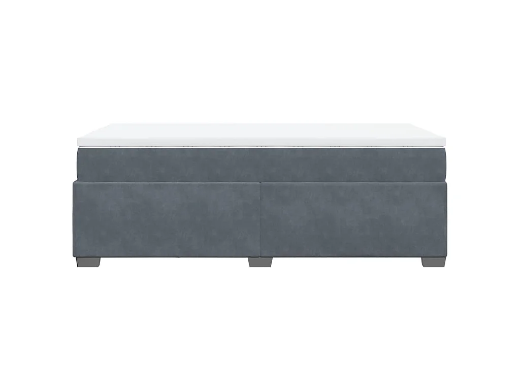 Boxspringbett mit Matratze Dunkelgrau 90x200 cm Samt