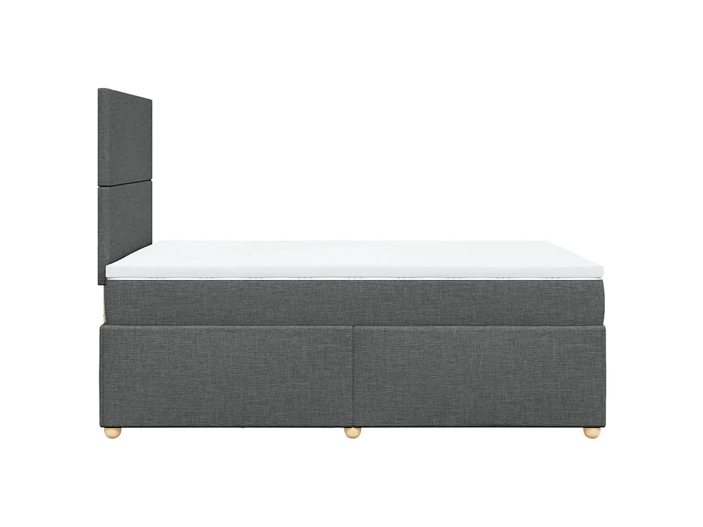 Sommier à lattes de lit avec matelas gris foncé 120x190cm tissu