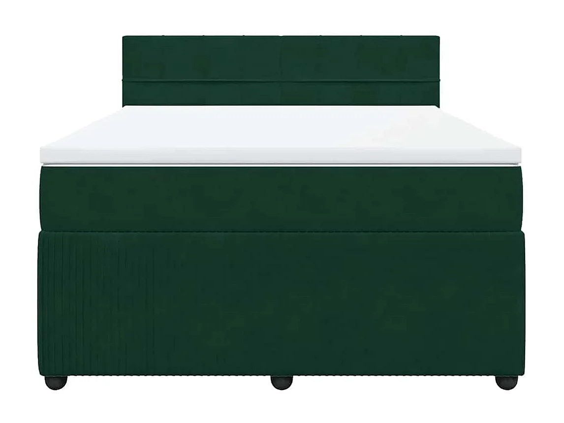 Sommier à lattes de lit et matelas Vert foncé 160x200cm Velours