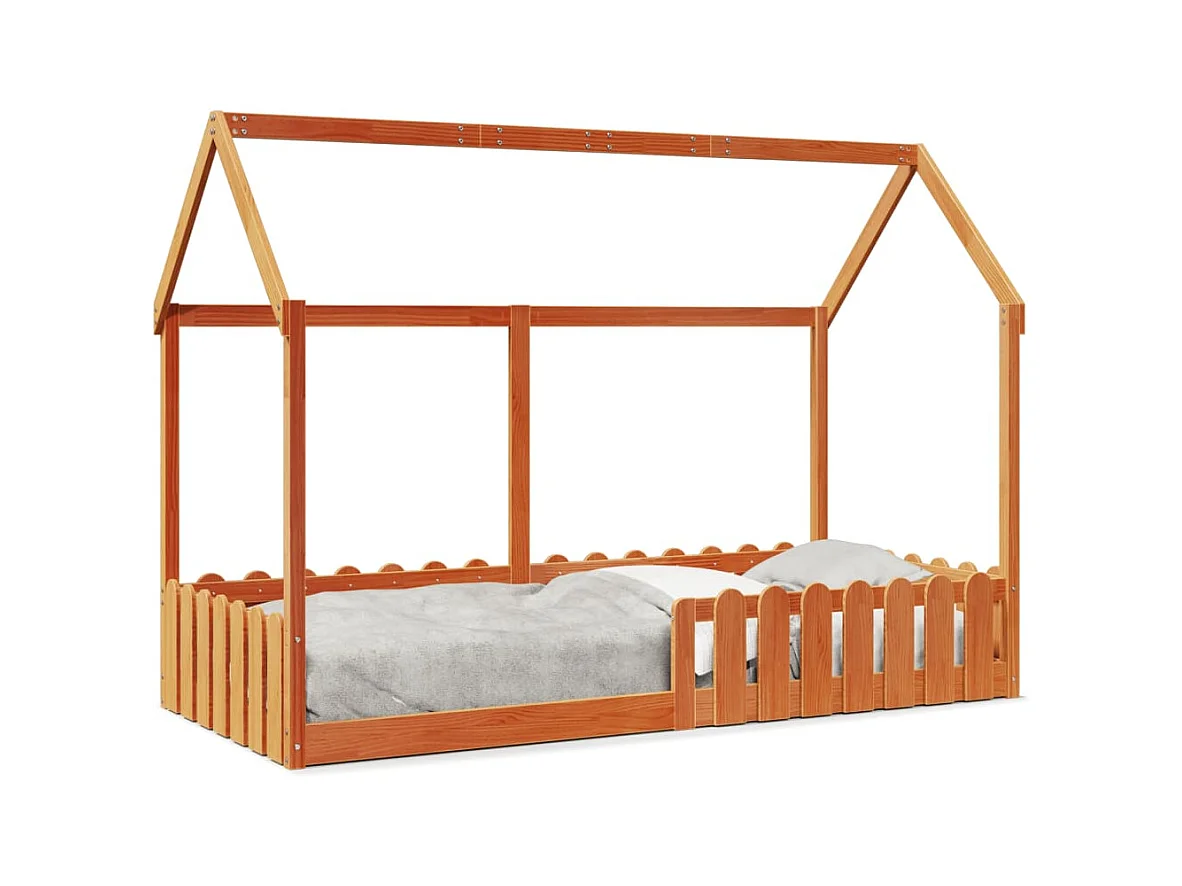 Cadre de lit d'enfants forme de maison sans matelas 90x190 cm