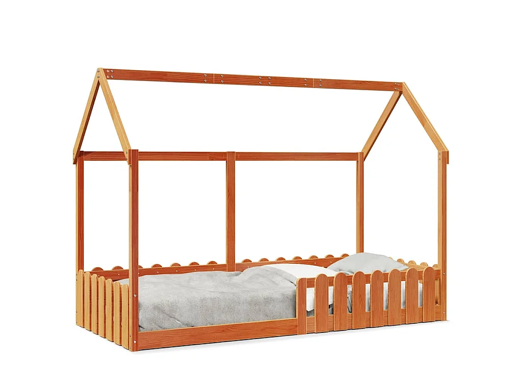 Cadre de lit d'enfants forme de maison sans matelas 90x190 cm