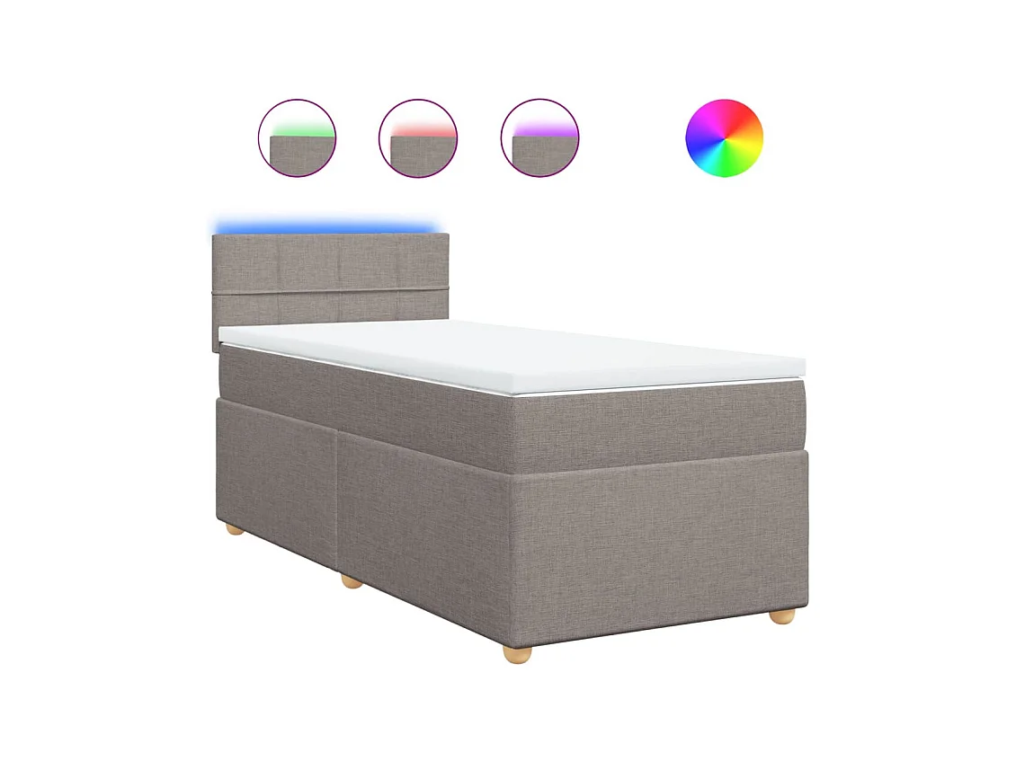 Boxspringbett mit Matratze Taupe 90x190 cm Stoff
