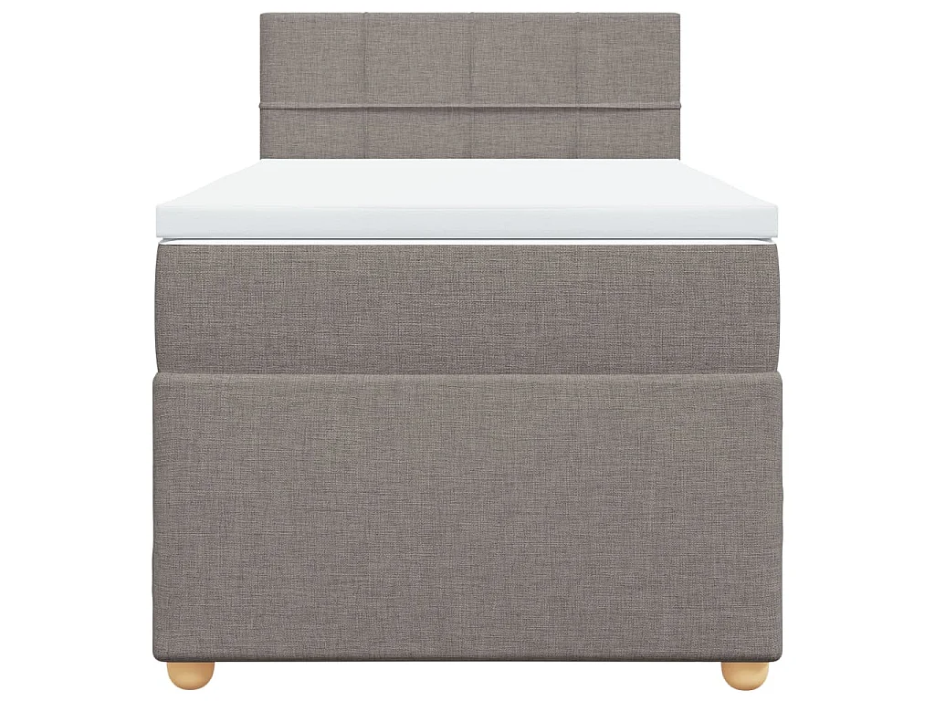 Boxspring met matras stof taupe 90x190 cm