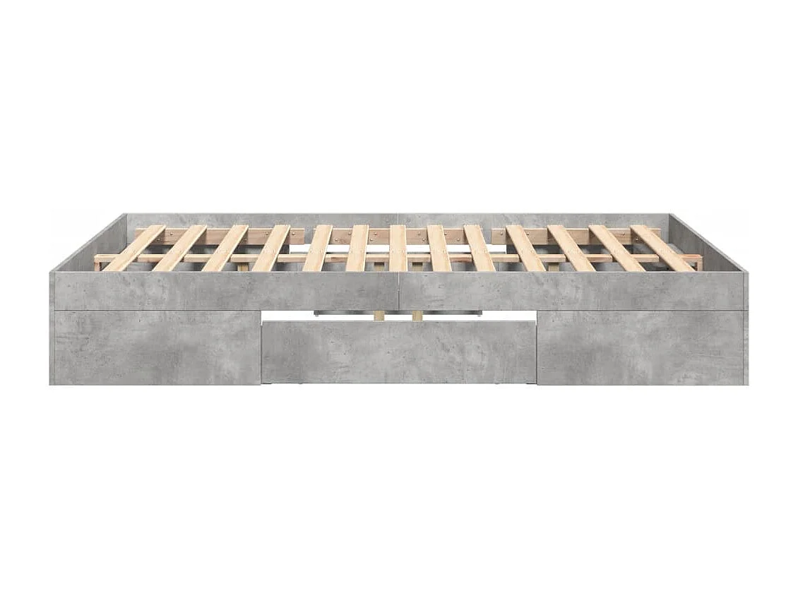 Cadre de lit sans matelas gris béton 135x190 cm bois ingénierie