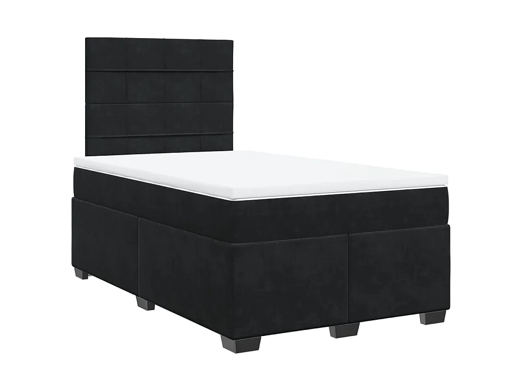 Boxspring met matras fluweel zwart 120x200 cm