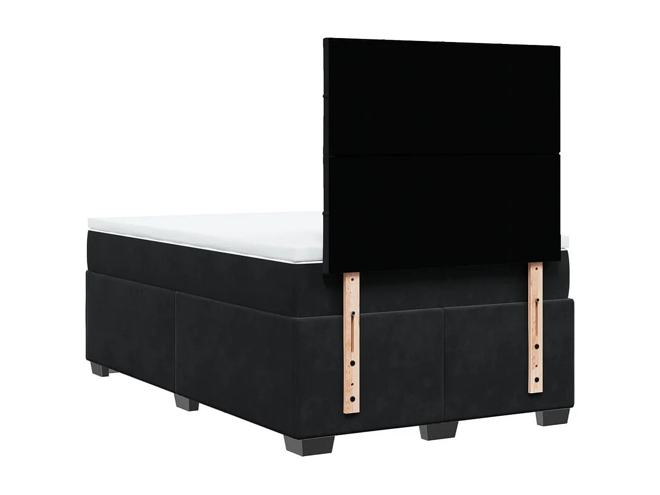 Boxspring met matras fluweel zwart 120x200 cm