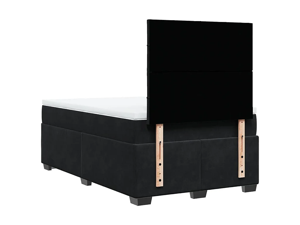 Boxspring met matras fluweel zwart 120x200 cm