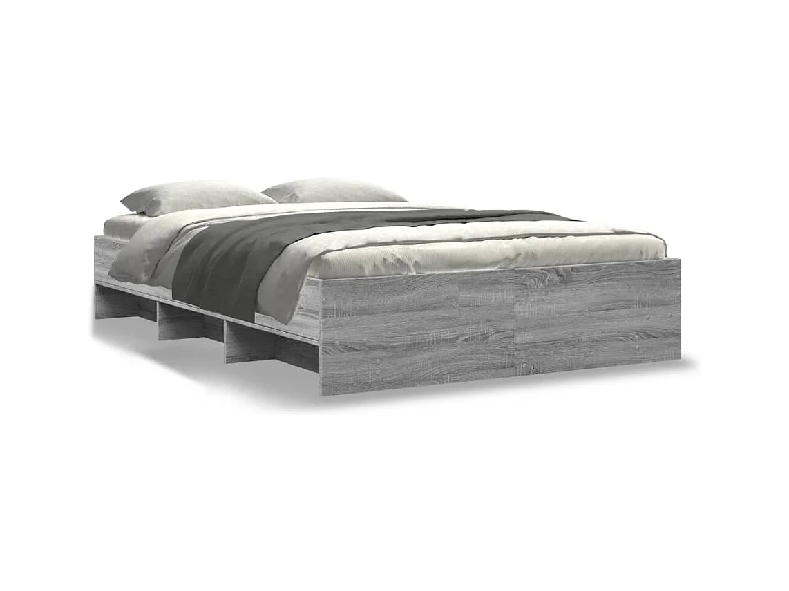 Cadre de lit sans matelas sonoma gris 135x190 cm