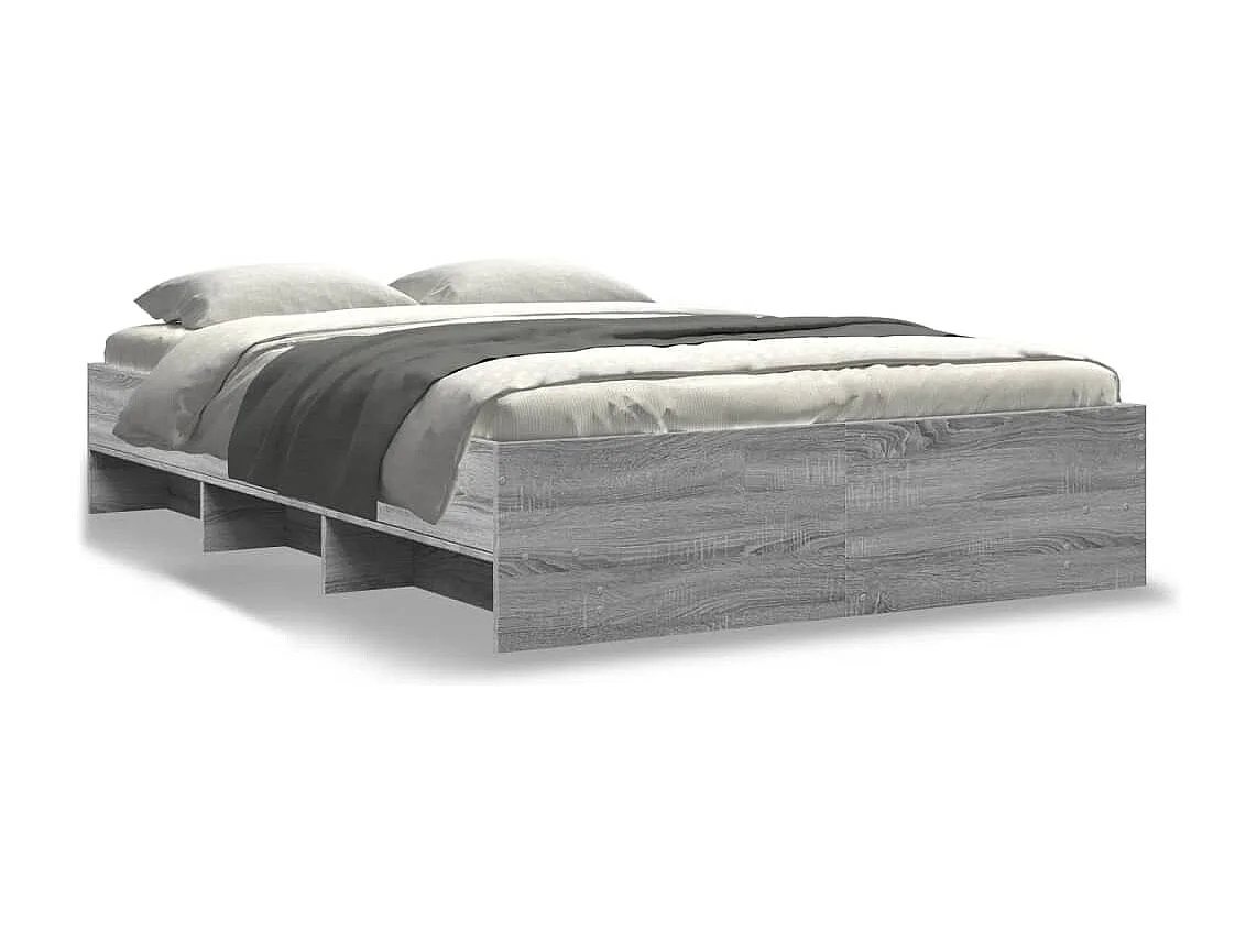 Cadre de lit sans matelas sonoma gris 135x190 cm
