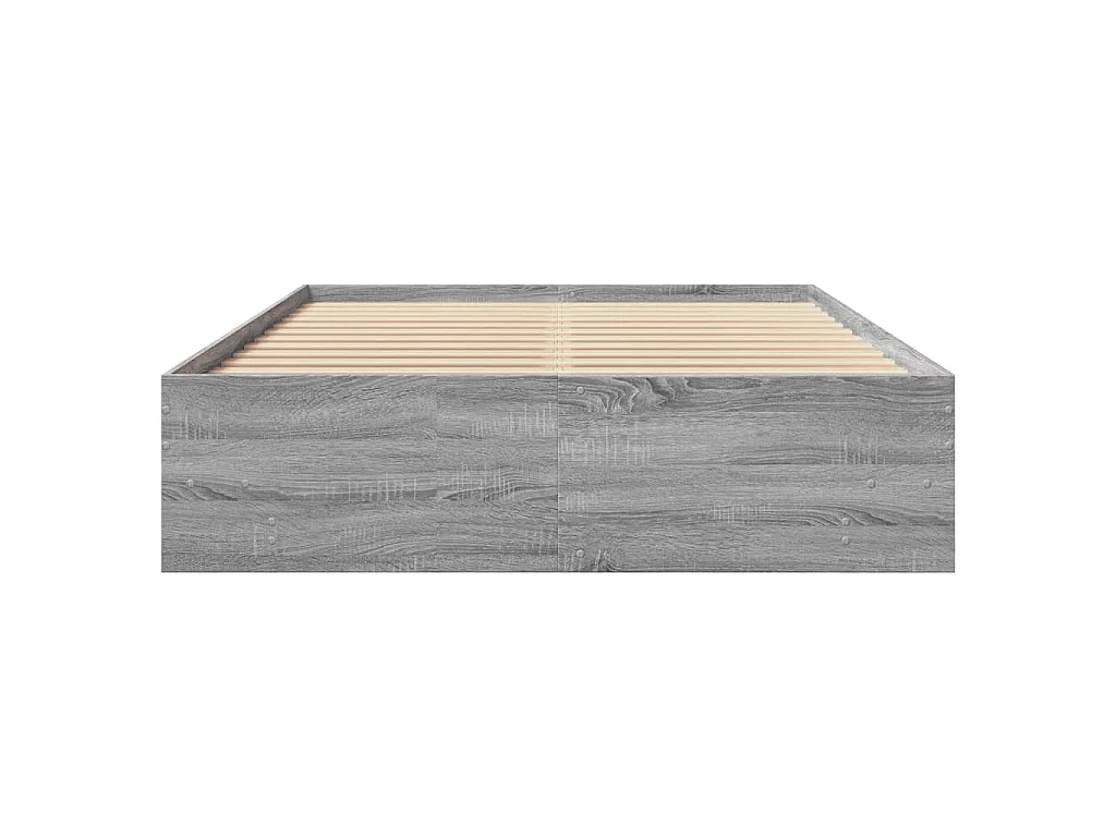 Bedframe bewerkt hout grijs sonoma eikenkleurig 135x190 cm