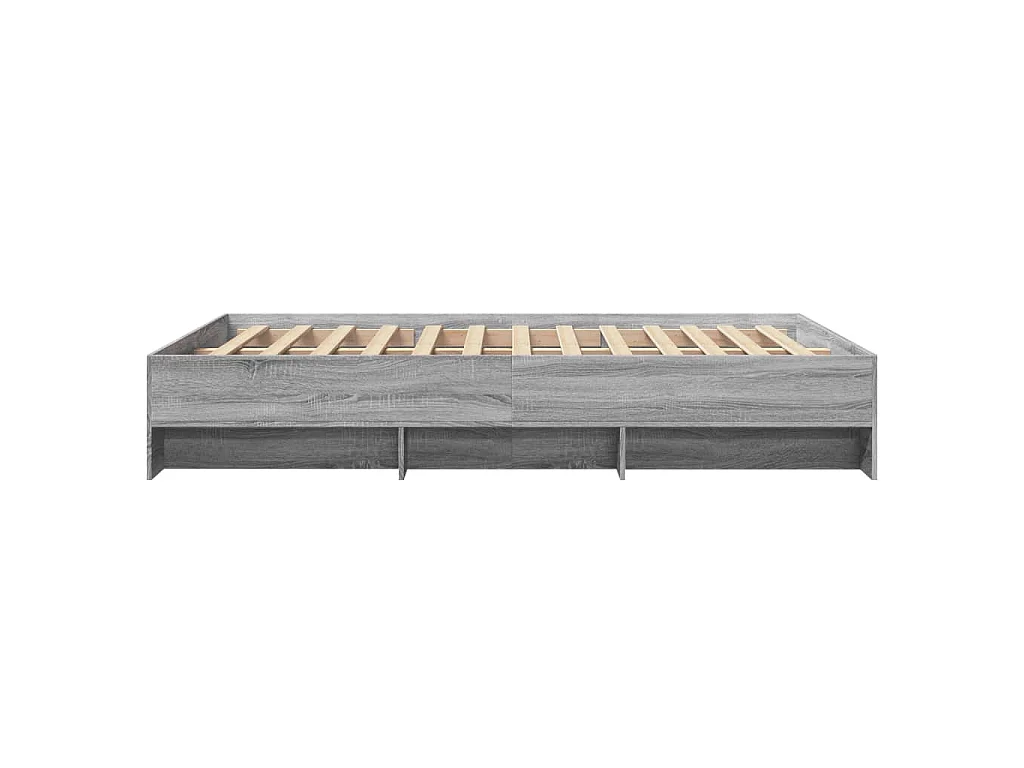 Bedframe bewerkt hout grijs sonoma eikenkleurig 135x190 cm