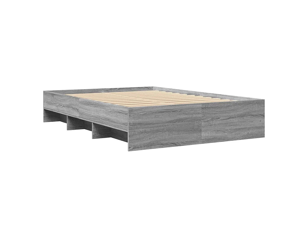 Bedframe bewerkt hout grijs sonoma eikenkleurig 135x190 cm