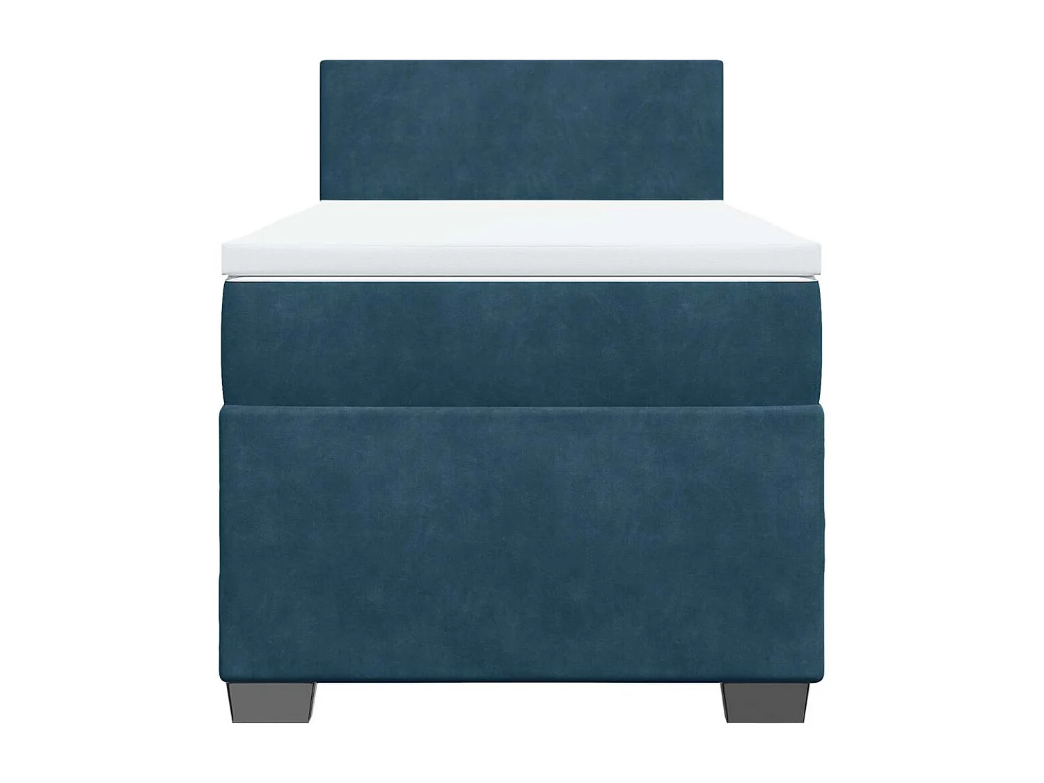 Sommier à lattes de lit avec matelas bleu 80x200 cm velours