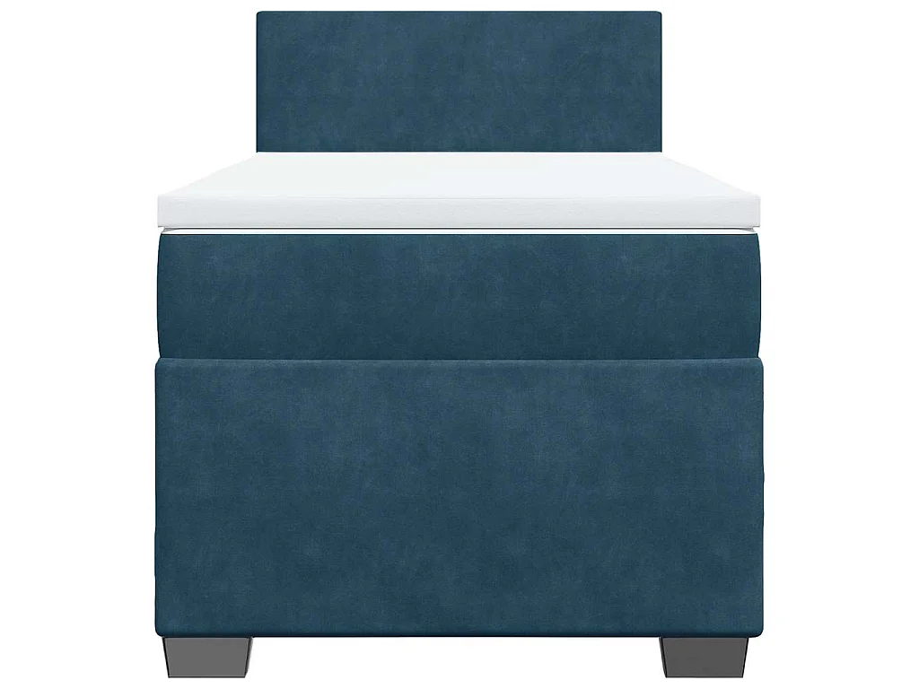 Cama boxspring com colchão 80x200 cm veludo azul