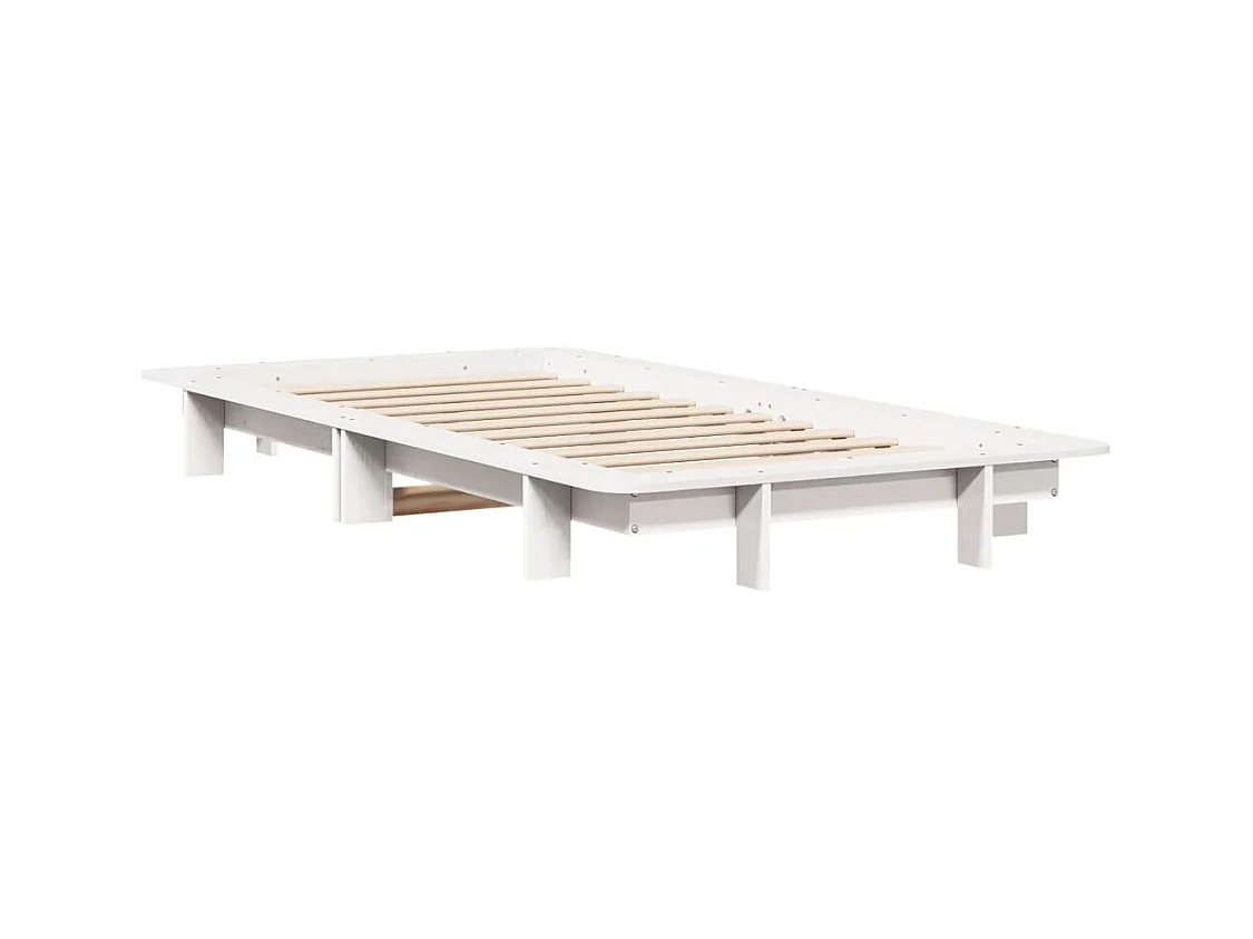Cadre de lit sans matelas blanc 90x190 cm bois de pin massif